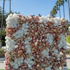 Blush Pink, Tan and White Rose Premium Flower Wall - 126