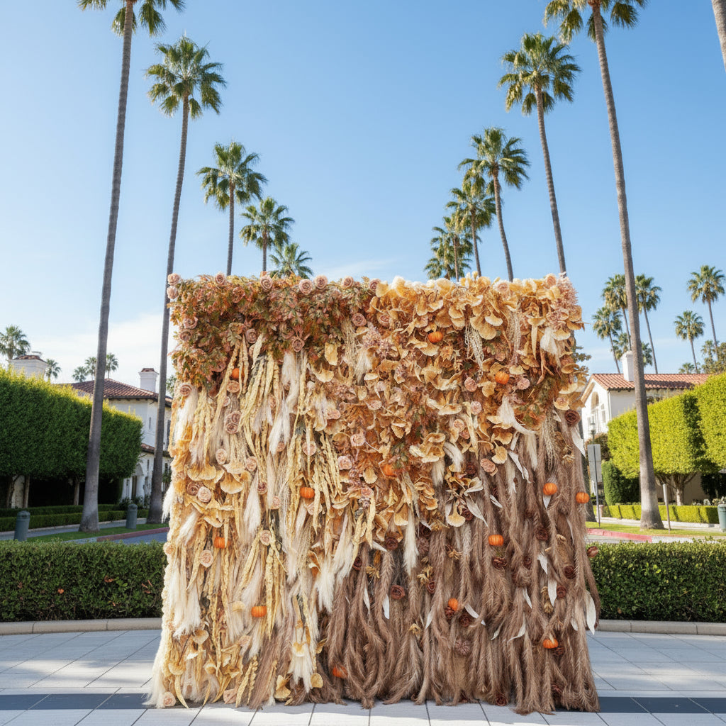 Dripping Pumpkins Tan and Brown Premium Flower Wall - 146