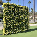 Dripping Yellow Premium Floral Greenery Wall - 098