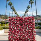 Pink/Red Greeenery Wild Rose Premium Flower Wall - 218