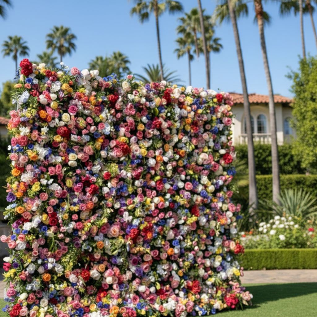 Deluxe MultiColor Pink, Purple, Yellow Premium Flower Wall - 033