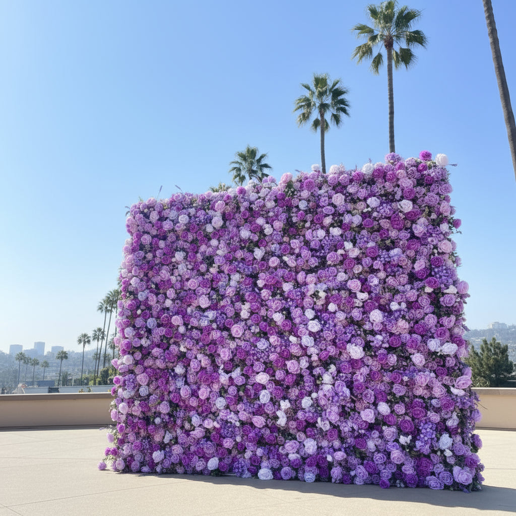 Purple Lavender Deluxe Premium Flower Wall - 008