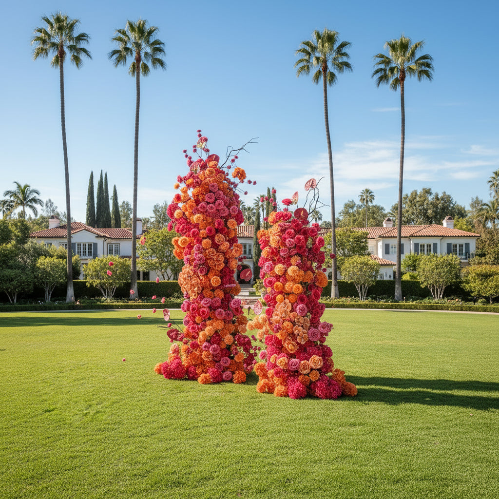 Pink & Orange Premium Floral Arch Set - 4573