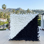 White & Black Premium Rose Floral Flower Wall - 210