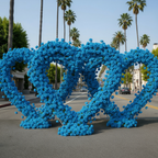 Blue Classic Wild Rose Flower Heart Arch #4937