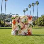 Dripping Pink, Green and Yellow Premium Flower Wall - 144