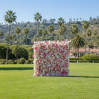 Blush, Pink and White Rose Cherry Blossom Premium Flower Wall - 257