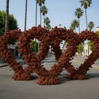 Brown Cream Classic Wild Rose Flower Heart Arch #4945