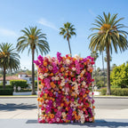 Into The Meadow Premium Fusiscia and Orange Flower Wall - 036