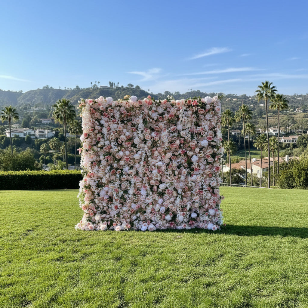 Dripping Pink Peach Premium Flower Wall - 139