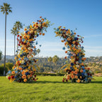 Blue, Orange, Yellow and Red 2 Piece Premium Flower Horn Arch Set - 4608