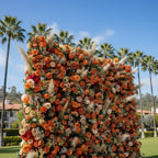 Orange, Brown and Tan Wild Rose Premium Flower Wall - 134