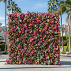 Dripping Pink, Blue and Orange Premium Flower Wall - 182