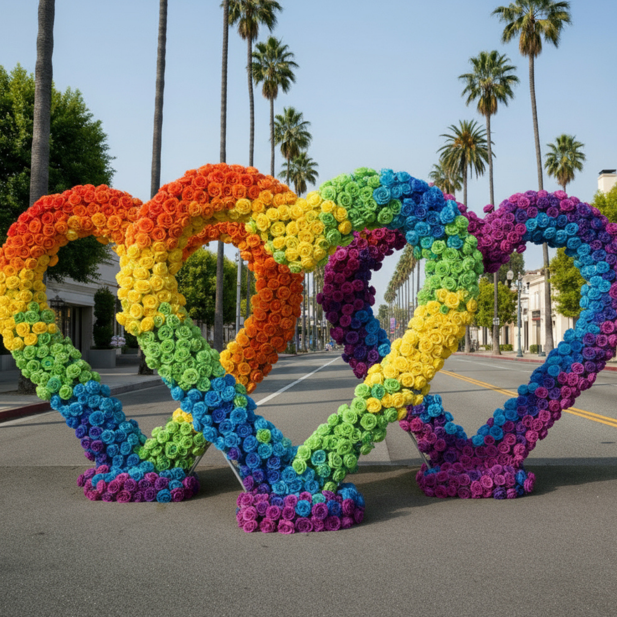 Rainbow 2 Classic Wild Rose Flower Heart Arch #4948