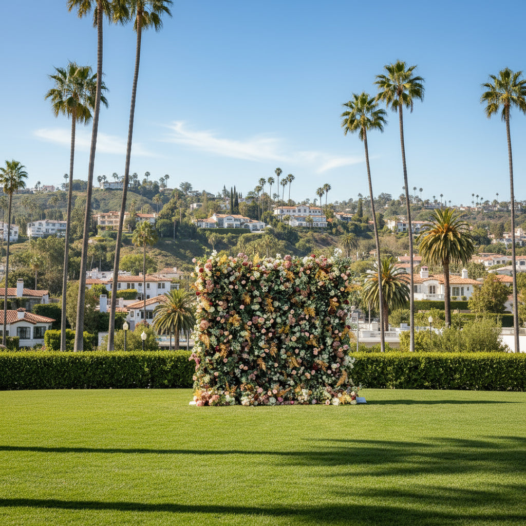 Orange Blush Greenery Premium Flower Wall - 172