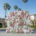 Pink & White Babys Breath Premium Flower Wall - 059