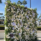 Lavender Purple & Cream Premium Greenery Flower Wall - 189