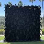 Black Wild Rose Feather Wall - 026