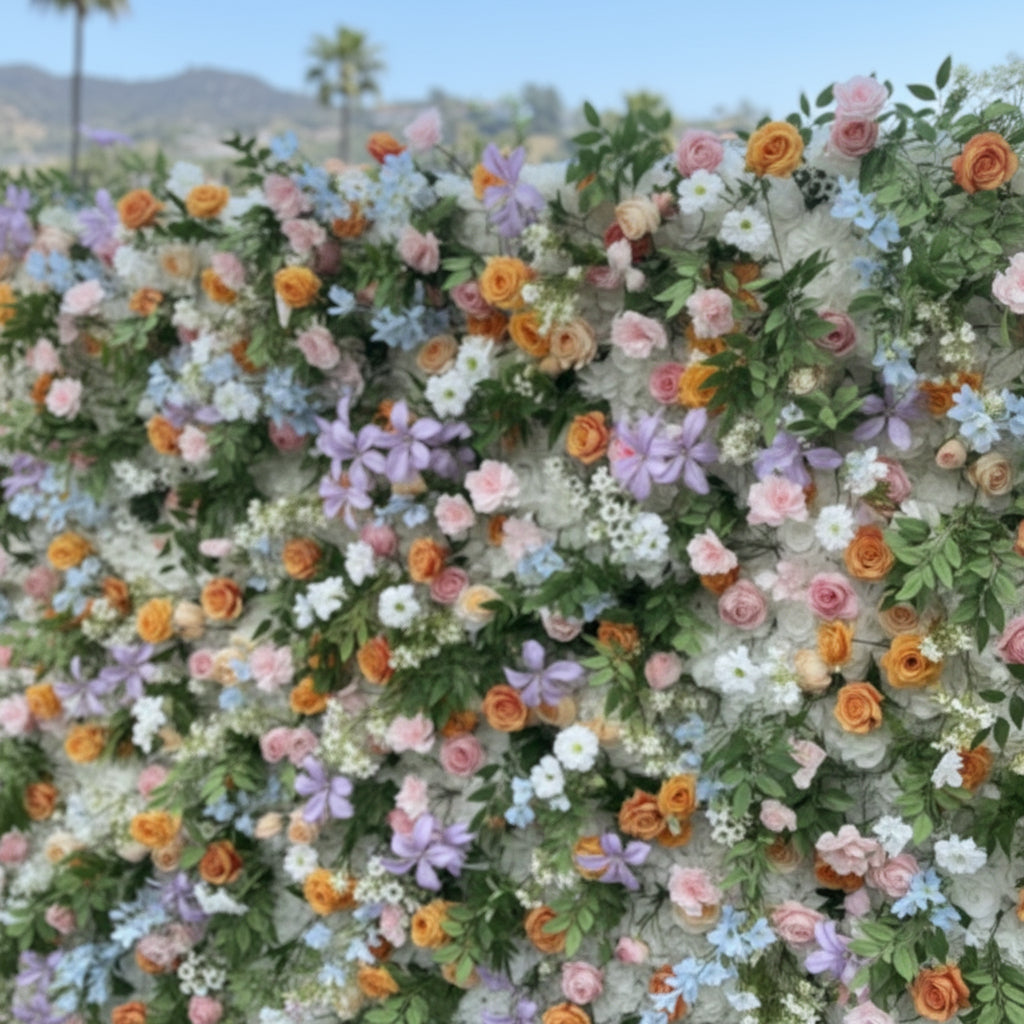 Pink, Purple, Orange and White Premium Flower Wall - 274