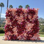 Fuscia Pink and Red Premium Flower Wall - 230