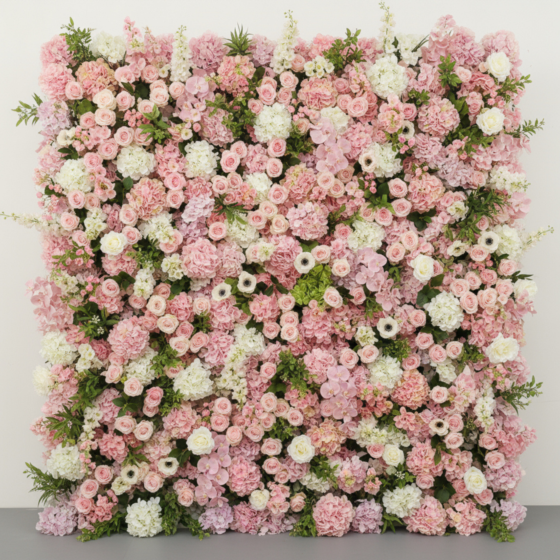 Pink, White and Greenery Premium Flower Wall Backdrop - 264