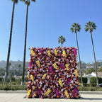 Dripping Purple & Yellow Rose Premium Flower Wall - 124