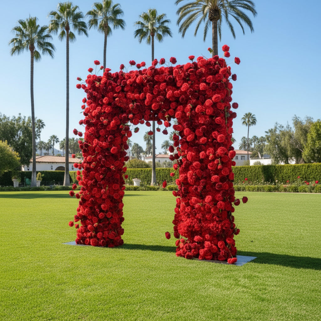 Red Wild Rose Floral Flower Square Arch - 5003