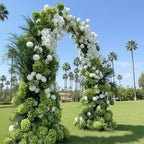 Green and White 2 Piece Premium Flower Horn Arch Set - 4601