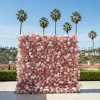 Baby's Breath Pink Rose Flower Wall - 062