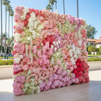 Dripping Pink, White and Lavender Premium Flower Wall Backdrop - 263