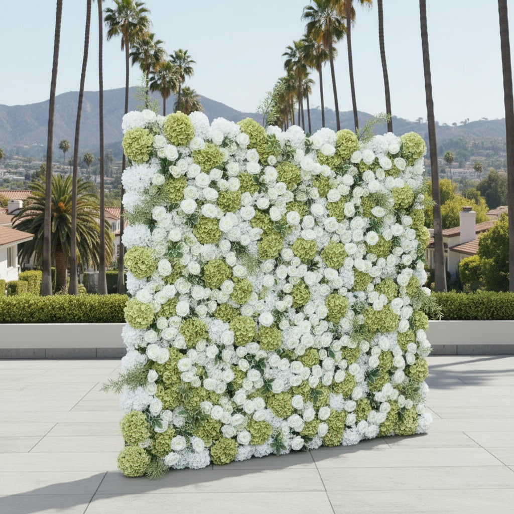 White Rose Green Hydregenda Premium Flower Wall - 288