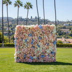 Blue, Cream & Blush Pink Premium Floral Flower Wall - 129