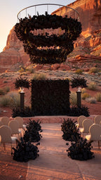 Black Wild Rose Feather Wall - 026