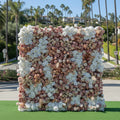 Blush Pink, Tan and White Rose Premium Flower Wall - 126