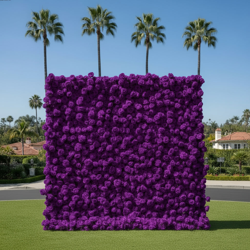Dark Purple Wild Rose Flower Wall Backdrop - 261