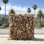 Into the Meadow Premium Tan & White Blush Flower Wall - 058