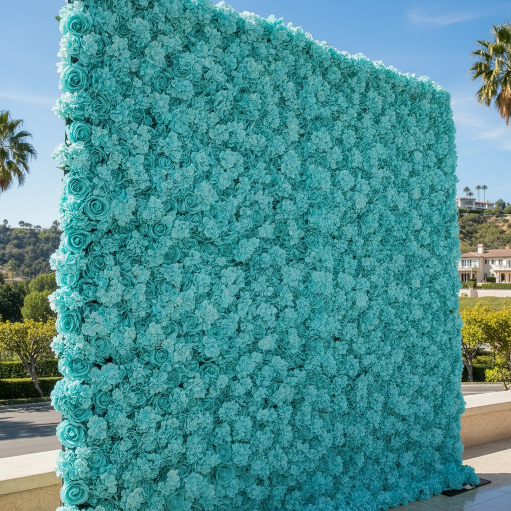 Classic Teal Rose Flower Wall - 242