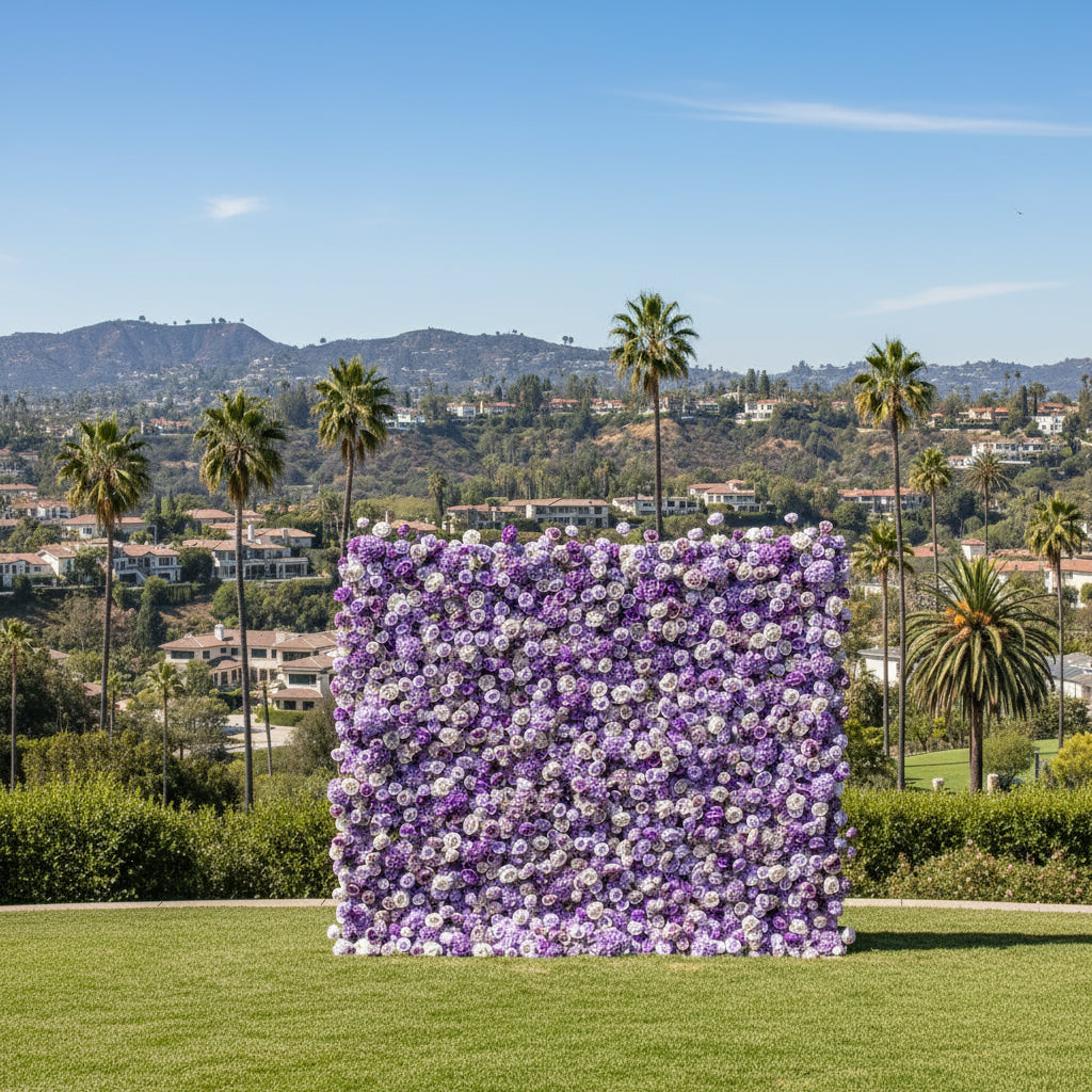 Purple Violet Wild Rose Premium Flower Wall - 289