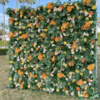 Into the Meadow Orange and Yellow Premium Greenery Flower Wall - 049