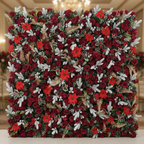 Red Rose Poinsettia Gold Premium Flower Wall Backdrop - 331