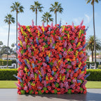 Into the Meadow Pink, Orange, Yellow, Purple and Green Wild Flower Wall Backdrop - 307