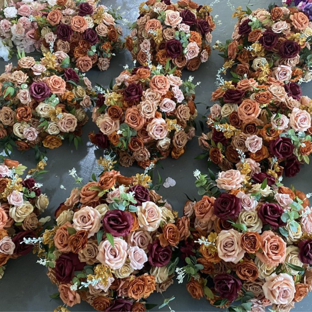 Brown, Tan and Blue Premium Flower Ball - 1065