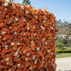 Orange Wild Rose Premium Flower Wall - 017