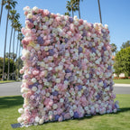 White, Purple & Pink Wild Hydrengea Premium Flower Wall - 249