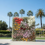 Babys Breath White, Orange, Yellow and Pink Premium Flower Wall - 011