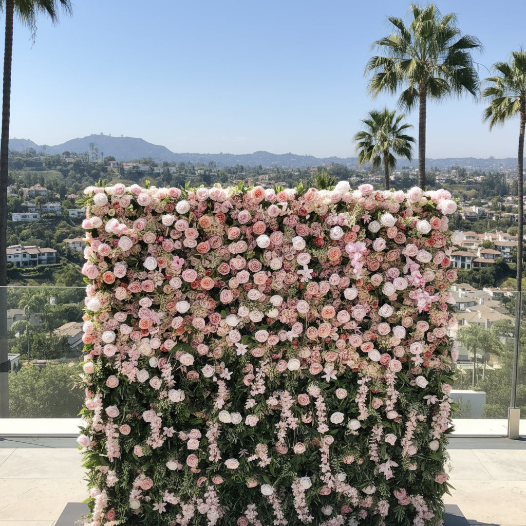 Dripping Light Pink Premium Flower Wall - 143