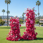 Hot and Light Pink 2 Piece Premium Flower Horn Arch Set - 4609