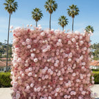 Baby's Breath Pink Rose Flower Wall - 062