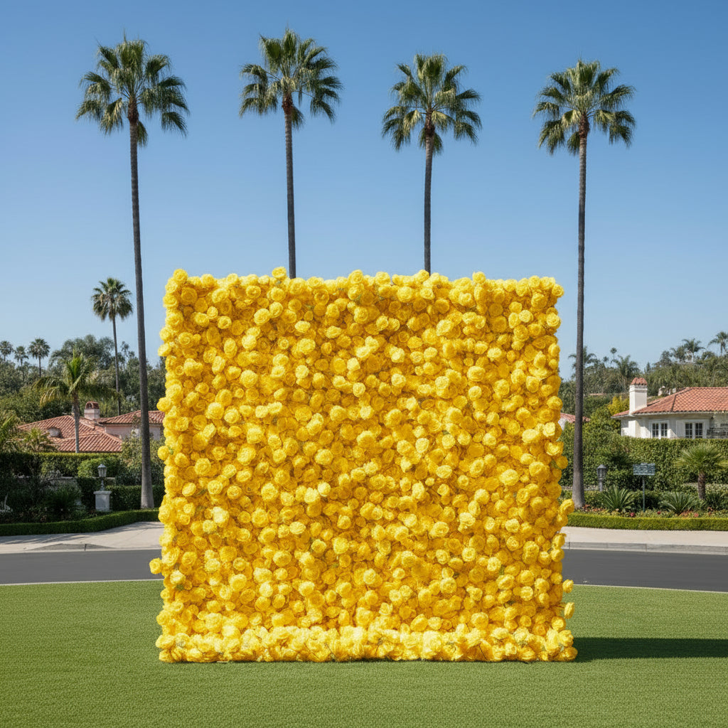 Yellow Wild Rose Flower Wall Backdrop - 254