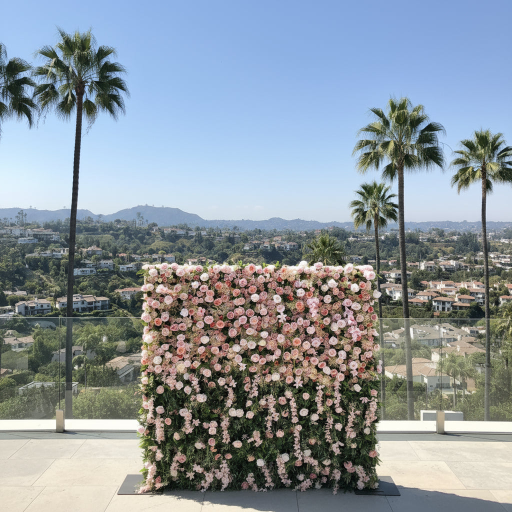 Dripping Light Pink Premium Flower Wall - 143